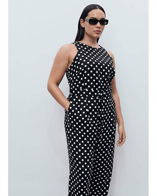 Mango Black Polka Dot Jumpsuit