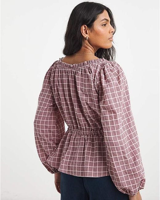Simply Be Multicolor Cinch Waist Blouse