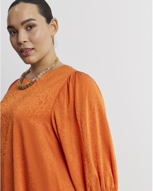 Joanna Hope Orange Joannah Hope Satin Jaquard Swing Dress