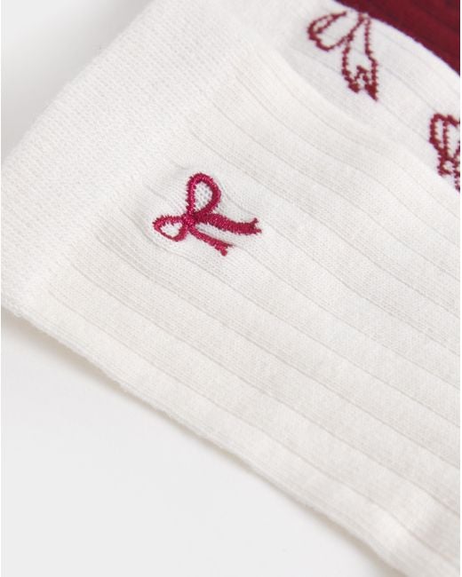 Pretty Secrets Pink 5Pk Bow Ankle Sockc
