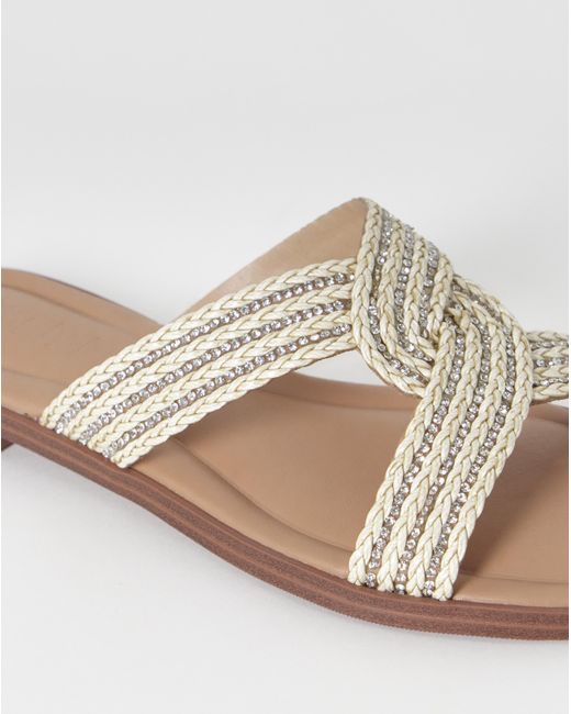 Simply Be Gray Woven Twist Flat Sandals Extra Wide