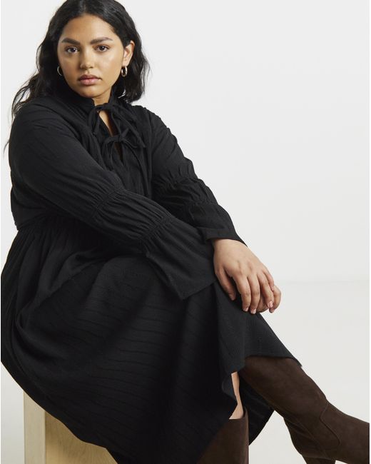 Native Youth Black Tiered Midaxi Dress