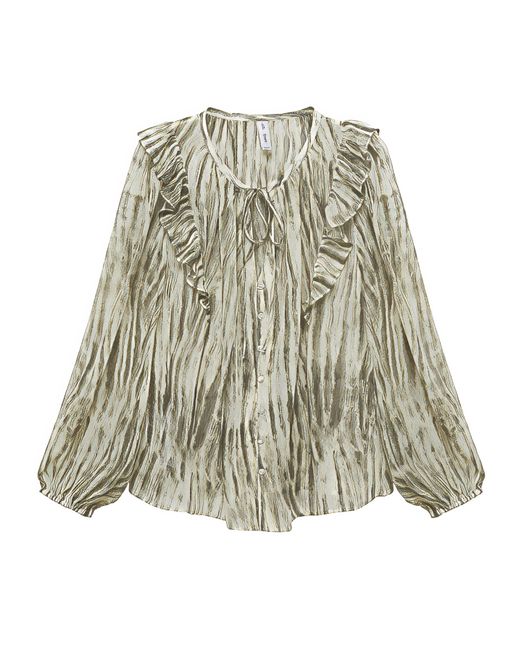 Mango Green Siena Printed Blouse