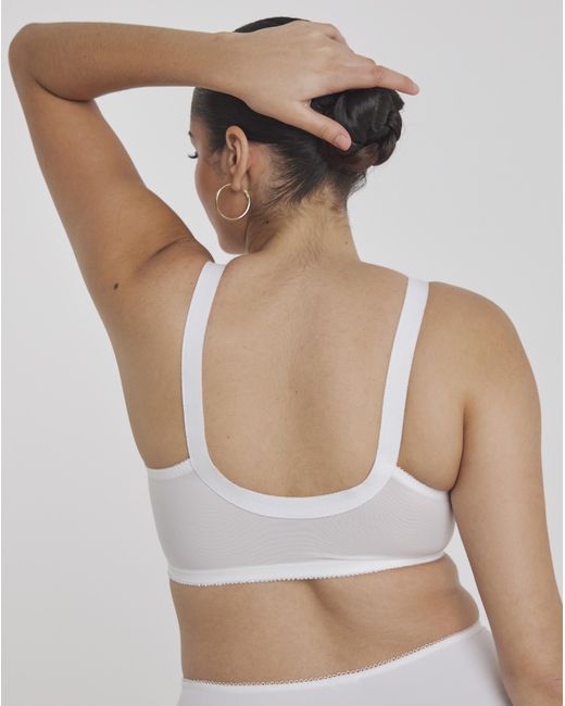 Pretty Secrets White Dotty Front Fastening Midi Bra