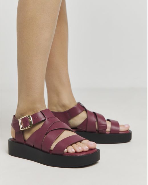 Simply Be Pink Chunky Buckle Fisherman Sandal Ex Wide