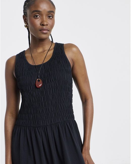 Simply Be Blue Shirred Jersey Midi Dress