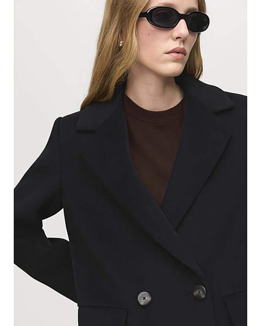 Mango Blue Mid Length Coat