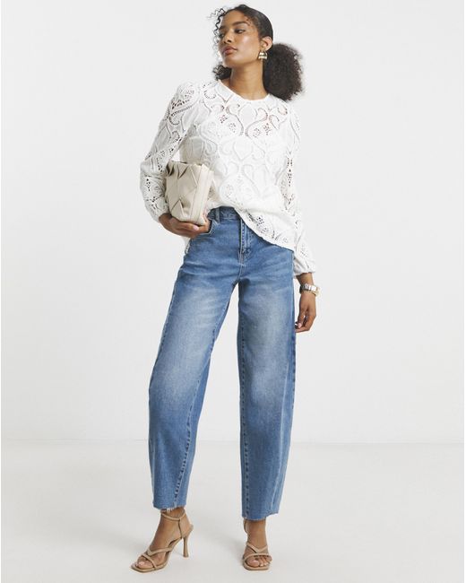 Joanna Hope White Premium Broderie Blouse
