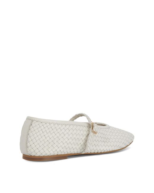 Dune White Woven Mary Janes Standard Fit