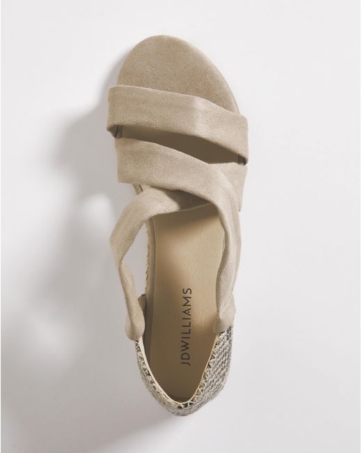 JD Williams Natural Multi Strap Espadrille E Fit