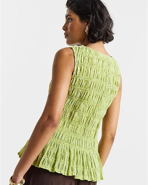 Simply Be Green Shirred Top