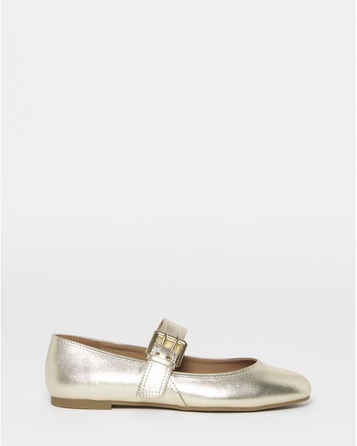 Simply Be White Mary Jane Ballerinas Wide Fit