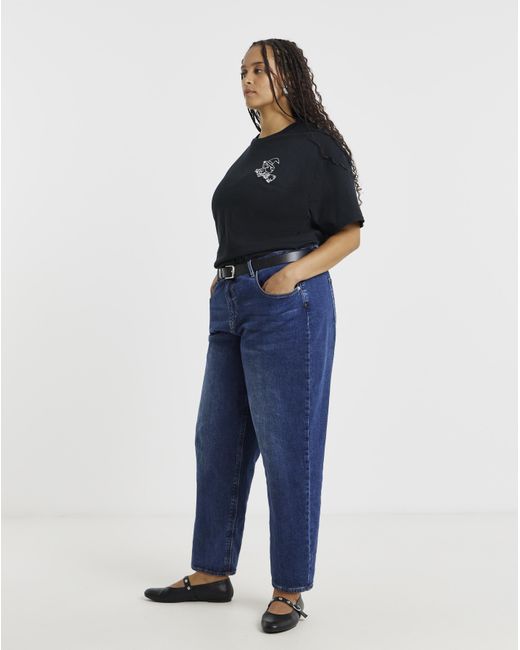 Simply Be Blue Witch Embroidery T-Shirt