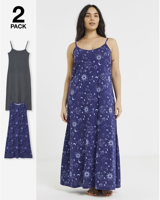 Pretty Secrets Blue 2 Pack Maxi Nighties