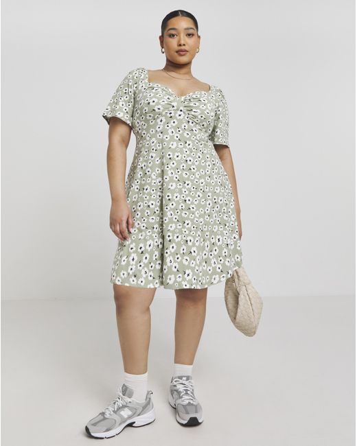 Simply Be Multicolor Supersoft Jersey Knot Front Skater Dress