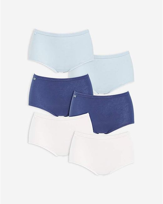 Sloggi White 6Pk Basic Maxi Knicker Multi