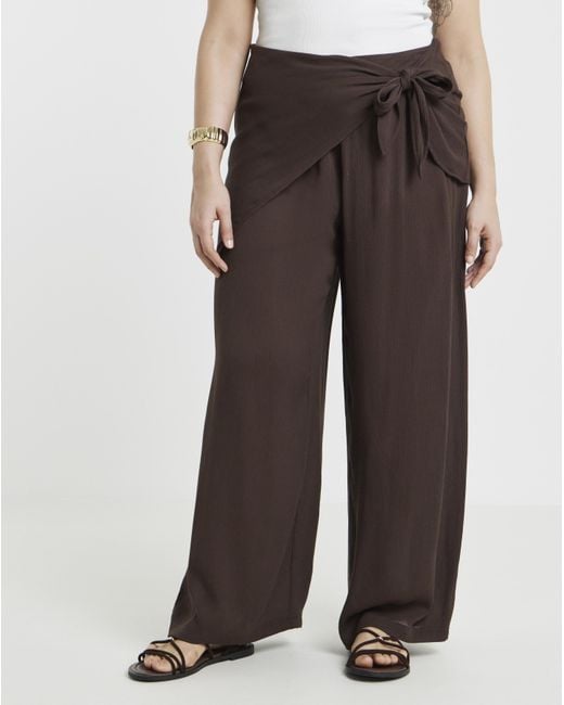 Simply Be Brown Tie Wast Trouser
