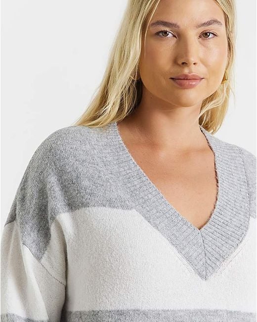 Simply Be Gray V-Neck Tunic