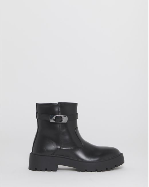 Simply Be Black Chunky Ankle Boot Wide
