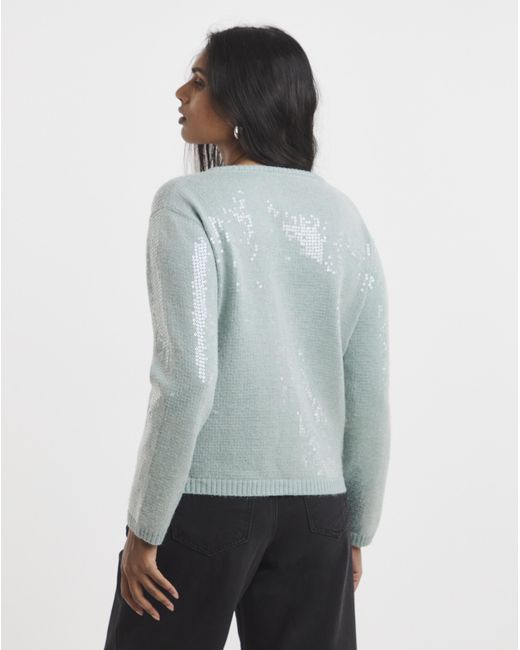 Simply Be Gray Clear Sequin Cardigan
