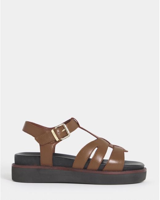 JD Williams Natural T Bar Fisherman Sandal Wide
