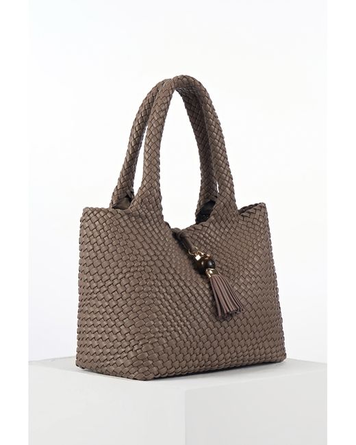 LUELLA GREY LONDON Brown Luella Saskia Large Woven Tote