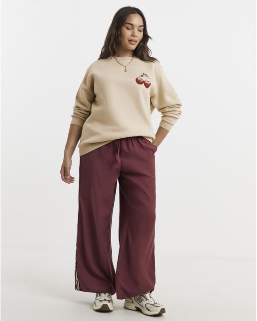 Simply Be Red Cherry Back Graphic Sweatshirt