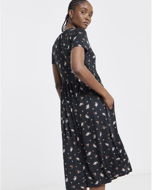 Simply Be Blue Supersoft Midi Dress With Pockets