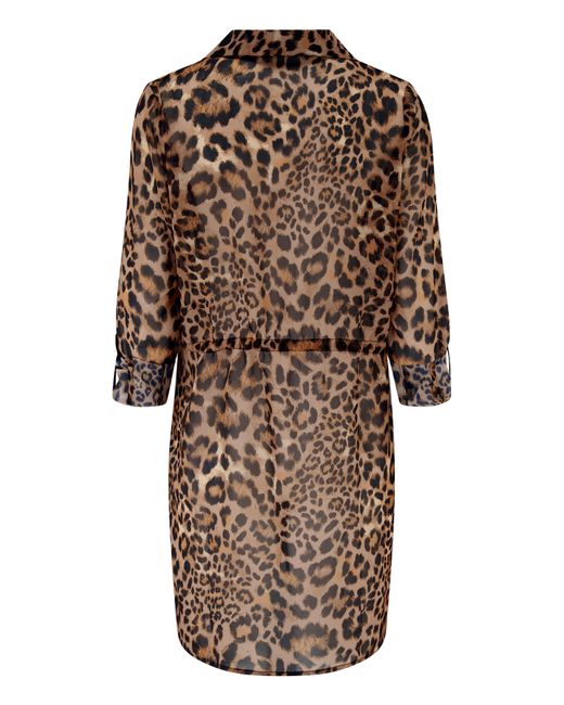 Pour Moi Brown Chiffon Button Through Beach Shirt