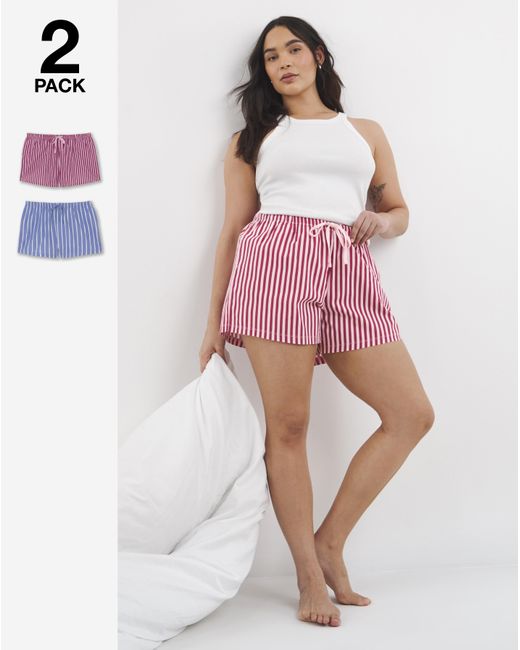 Pretty Secrets Red 2 Pack Pyjama Shorts