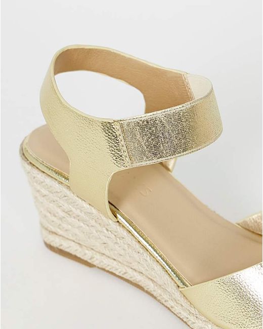 JD Williams White Two Part Espadrille Wedge Ex Wide