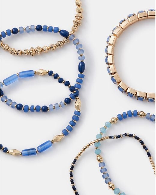 Accessorize Blue Bead Stretch Bracelets