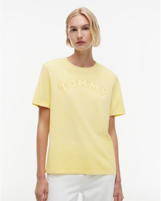 Tommy Hilfiger Yellow Relaxed Varsity Tee