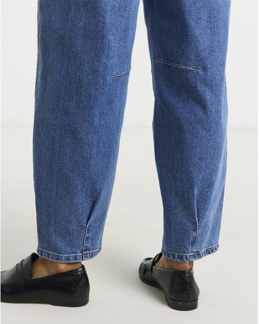 Simply Be Blue Mid Wash Stretch Tapered Jeans