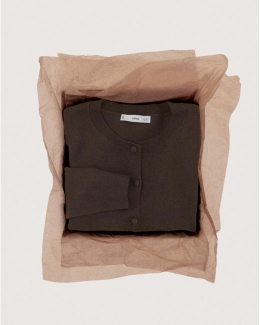 Mango Brown Wool Mix Cardigan