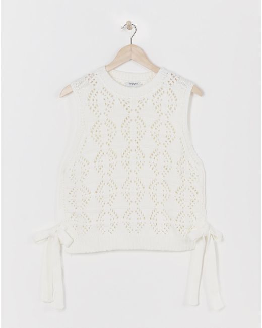 Simply Be Gray Cotton Tie Side Knitted Tank