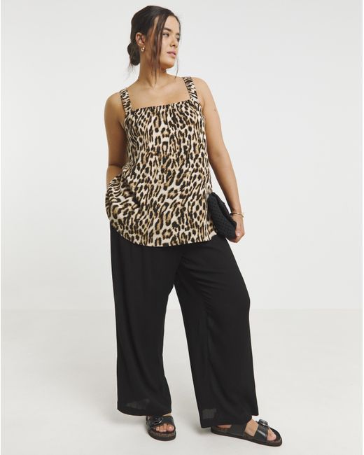 Simply Be Brown Crinkle Strap Cami