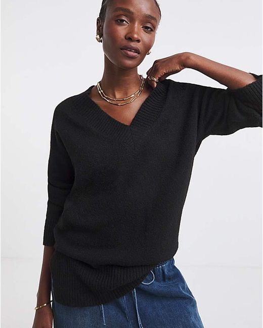 Simply Be Black V-Neck Tunic