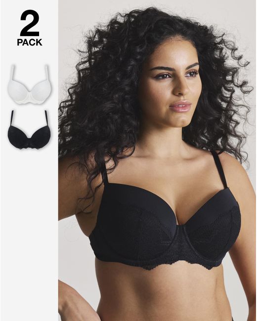 Pretty Secrets Black 2 Pack Boost Plunge Bras