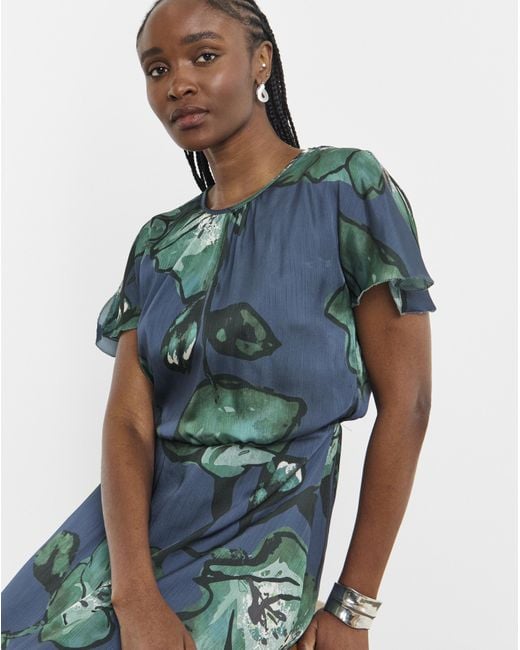Joanna Hope Green Split Sleeve Maxi Dress