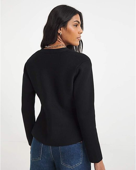 Simply Be Blue Cinched Waist Compact Cardigan