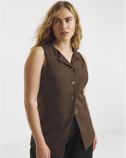 Simply Be Blue Longline Waistcoat
