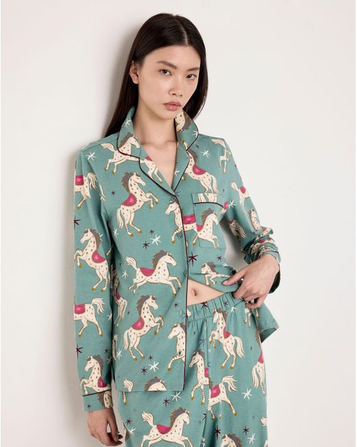 Chelsea Peers Green Classic Long Button Up Set