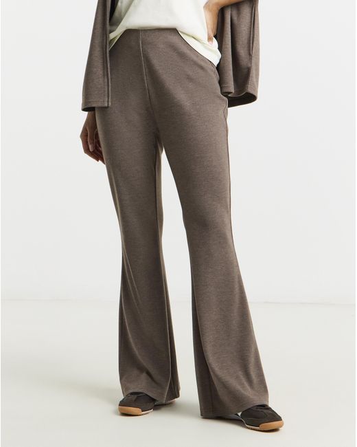 Simply Be White Cut & Sew Rib Flared Joggers