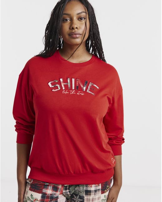 Joe Browns Red Patchwork Sweatshirt