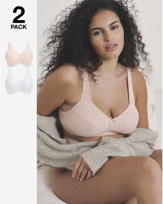 Pretty Secrets White 2 Pack New Sarah Full Cup Non Wired Bras