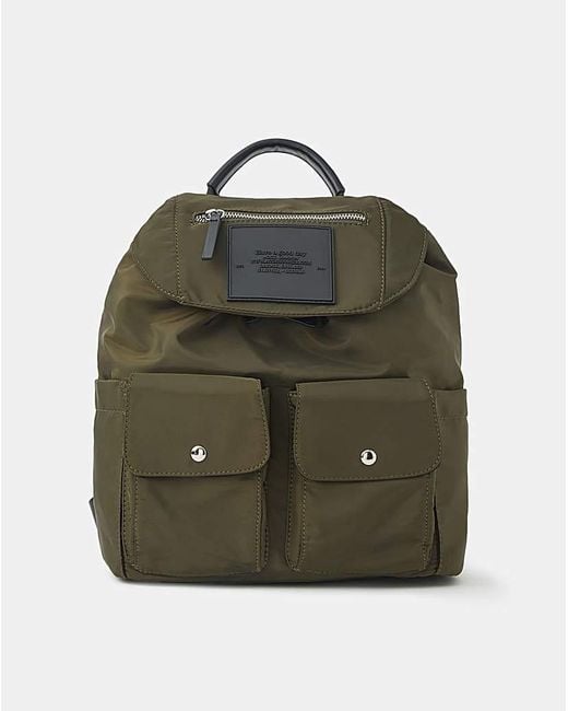 Accessorize Green Nylon Multi-Pocket Backpack