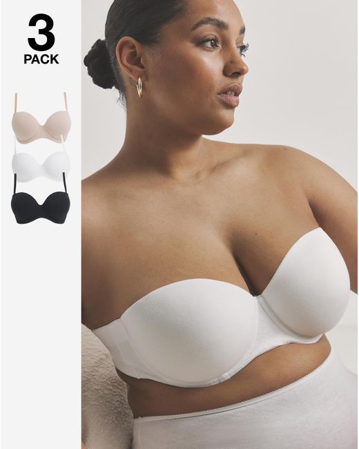 Pretty Secrets Brown 3Pack Cotton Multiway Bra