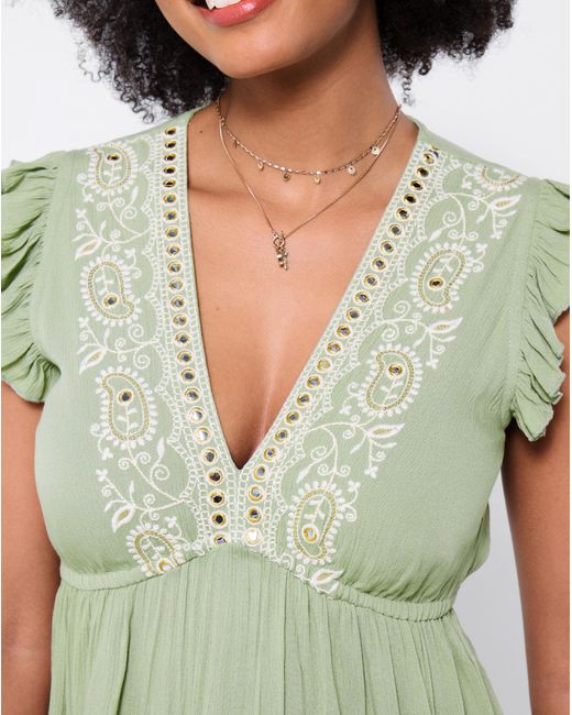 Joe Browns Green Francesca Embroidered Top
