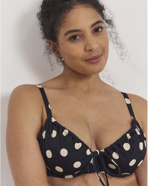 Simply Be Black Ruched Underwired Bikini Top